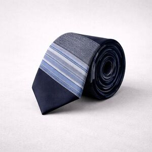 Vintage Christian Dior Monsieur Silk Tie Blue Stripe Designer Luxury Necktie